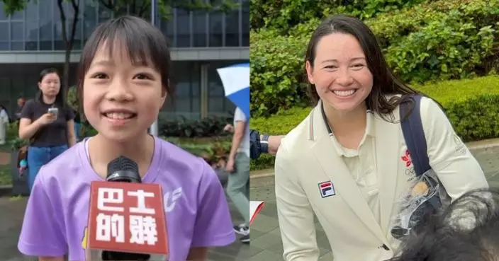 巴黎奧運｜專程到中環看港隊巡遊 小五女生讚何詩蓓真人「好靚女」