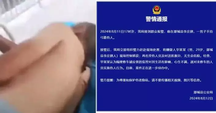 山東臨沂爆弓箭傷人案！疑犯因車鋪裝CCTV不滿   竟射箭傷兩人