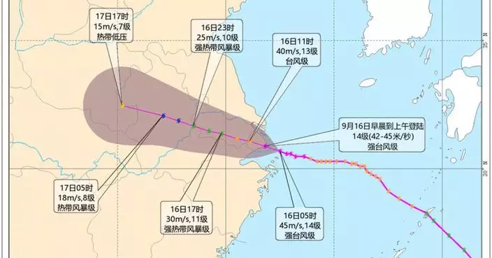 貝碧嘉已增強為強颱風 早上將於上海浦東到奉賢一帶沿海登陸