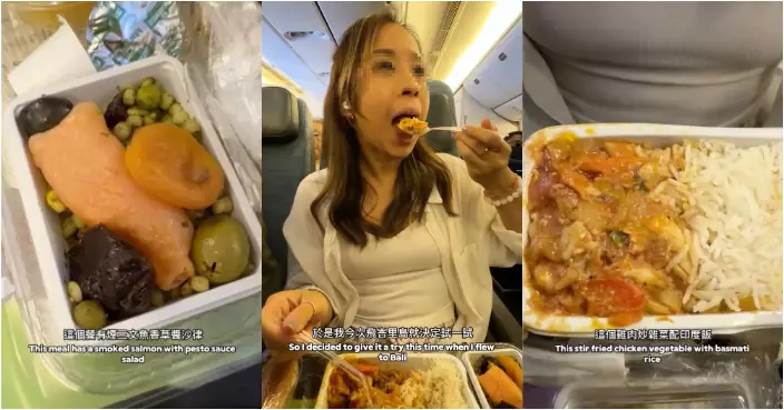 港女拍片狂讚國泰「最好食」飛機餐 網民反應兩極：唔係俾普通人為好食而食！