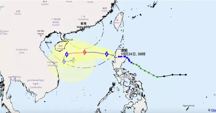 「潭美」最快周四晚闖港800公里 天文台：晚上10時至周五早4時掛1號波