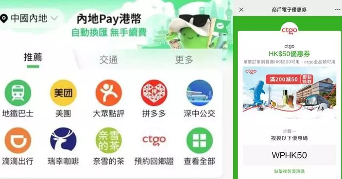 WeChat Pay HK 接入一站式旅遊服務平台ctgo小程序 推「滿HK$200減HK$50」等優惠