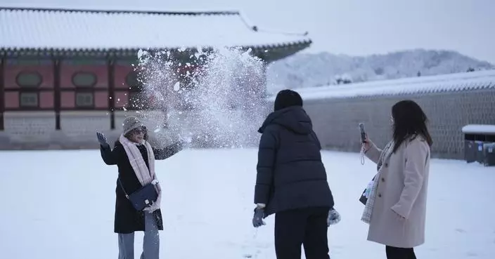 南韓多地發布大雪預警 首爾積雪量創歷年同月最高紀錄