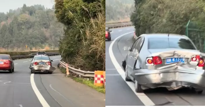 車身被撞凹車窗碎裂堅持開回鄉過年 內地公路頻現「戰損車」笑翻網友