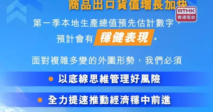陳茂波：本周公布第一季本地生產總值預估數字料有穩健表現