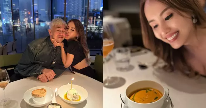 楊洛婷爆乳裝出擊同Dear Jane主音Tim慶生 心口擺枱錫錫齊吹蠟燭