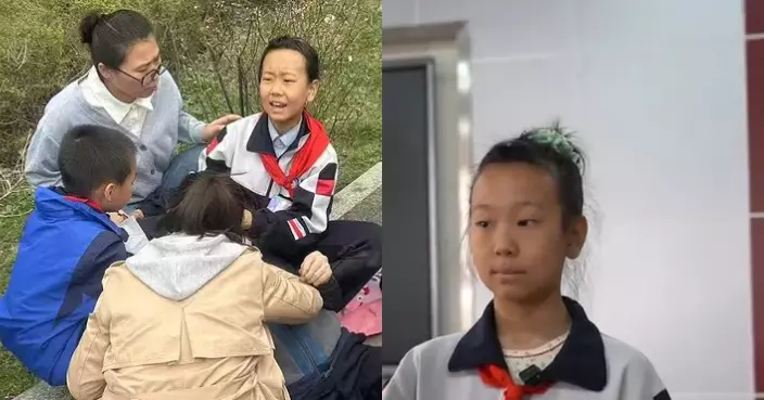 放學途中見9旬翁跌親流血 新疆10歲女童越過人群冷靜救助