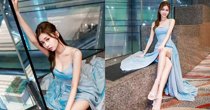 李芷晴變身「藍色Cinderella」大派福利!低胸高炒晒白滑長腿