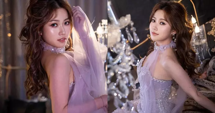 波波黃婧靈520晒紫色婚紗仙氣爆燈  童顏配零贅肉身材 網民：瘦身成功仲索！