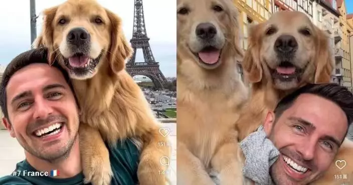 攜2黃金獵犬環遊世界 美漢騷與愛犬於全球7大景點齊齊燦笑合照爆紅