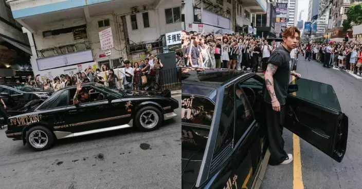 Tyson Yoshi揸古董跑車快閃鬧市宣傳啟德個唱 化身「程議員」賣口乖謝票
