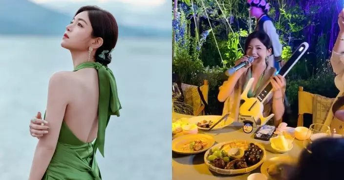 陳妍希海邊留倩影晒白滑美背 晚宴自彈自唱展歌喉