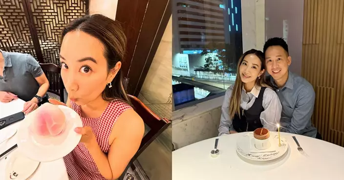 吳雨霏39歲生日與老公甜蜜撐枱腳 粉絲激喊期待復出