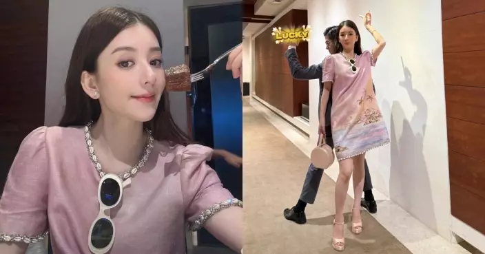 方媛著粉紅色鬆身裙被指孕味濃 臉上一特徵引網民猜測陀B仔
