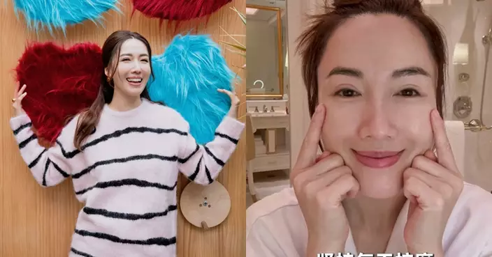 李施嬅素顏拍片驚艷網民 44歲零皺紋晒自創按摩秘技