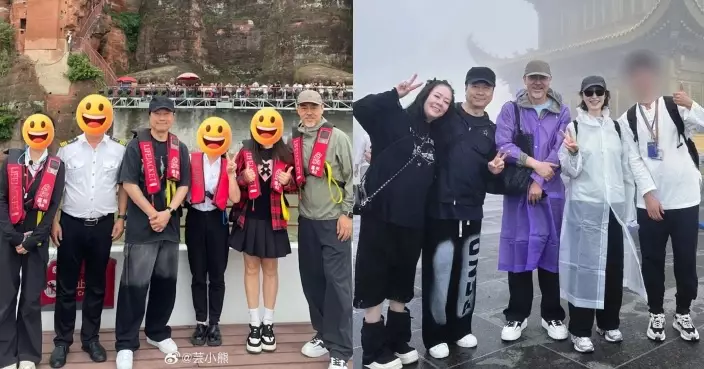 劉青雲郭藹明與黎耀祥夫妻同遊四川 導遊激讚親切又有禮貌