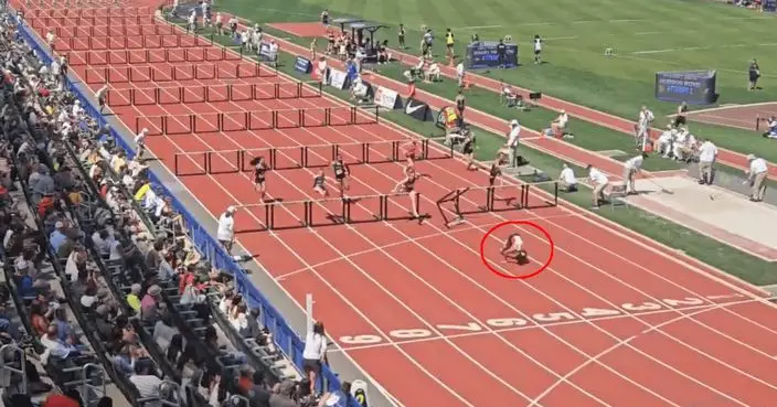 體操選手出身 美17歲女百米跨欄衝線前跌倒 打2筋斗「碌」過終點奪冠