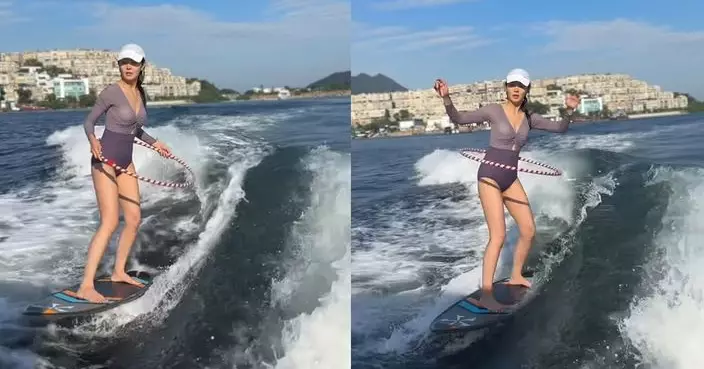 陳庭欣滑水神技再升級！「輕功水上圈」蕩漾生波 網民暴動：視覺滿分！