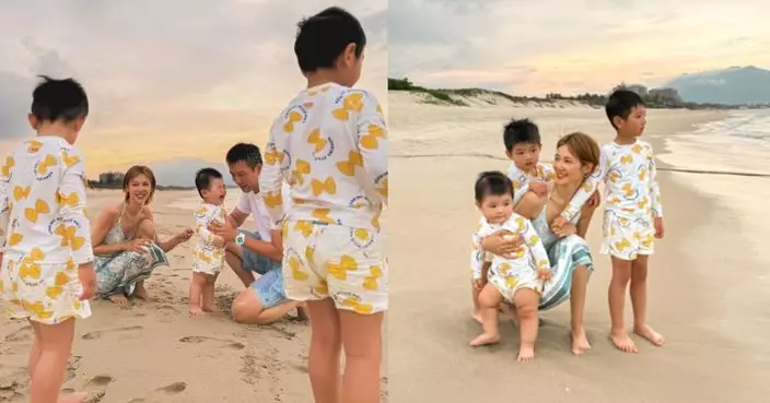 倪晨曦一家五口越南歎世界 晒泳照長腿吸睛 細仔扭計拒拍照笑爆網