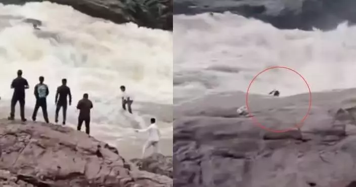 站瀑布岩石上拍照遇開閘洩洪 印度YouTuber遭急流沖走下落不明