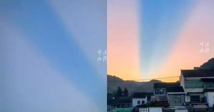 有片！江浙滬七夕前現「藍色長廊」貫穿天際似鵲橋 氣象愛好者解釋特殊天象