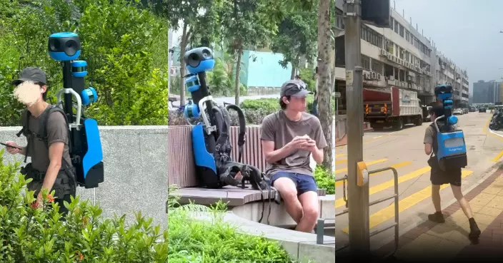 網友九龍城街頭遇Google街景靚仔作業員 揹巨型相機獲讚:真·行走的地圖