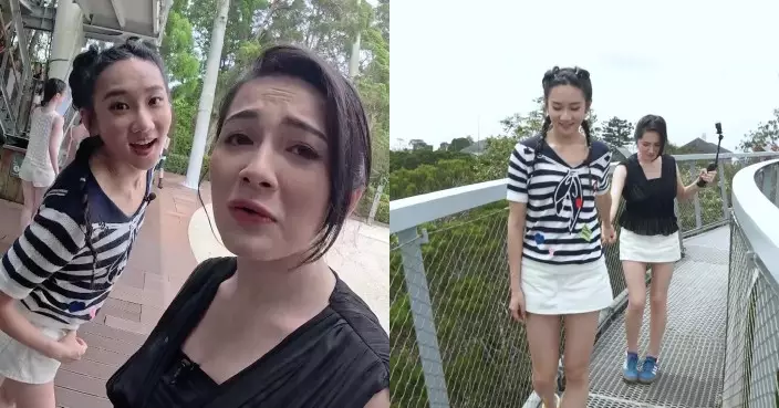 香港小姐2025｜14號何詠多畏高行觀景橋嚇至腳軟兼想喊 幸獲13號袁文靜全程拖實