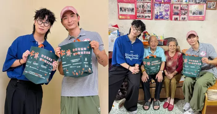 張馳豪林智樂探訪獨居長者贈福袋 讚嘆97歲婆婆仍然身體力行做義工