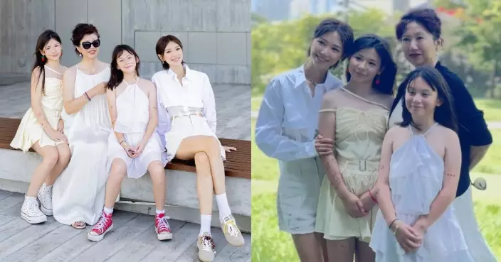 倪晨曦晒與媽媽及姨甥女合照 網民激讚：全家都咁靚