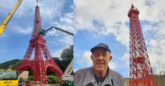 兩周就能解體搬運 法77歲爺爺花8年心血1:10神還原巴黎鐵塔