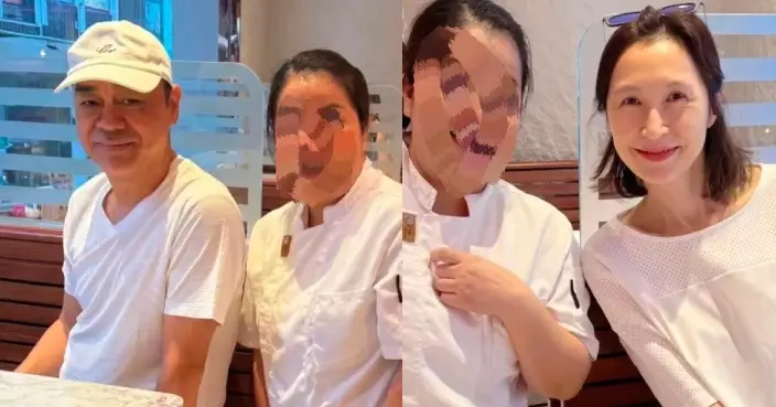 郭藹明劉青雲貼地食茶餐廳被野生捕獲 網民大讚沒架子兼保養得宜