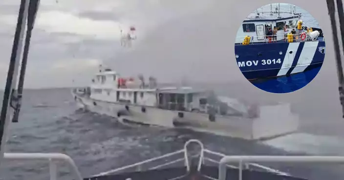 中國海警水炮驅離闖黃岩島菲律賓公務船 菲指玻璃窗碎裂船身受損一人受傷