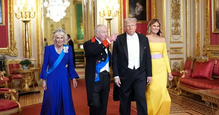 英王查理斯三世在溫莎堡為特朗普設國宴 倫敦數千人示威抗議