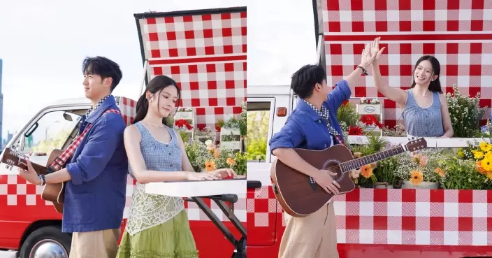 雲浩影馮允謙合作拍新廣告 揸駕麵包車遊走busking