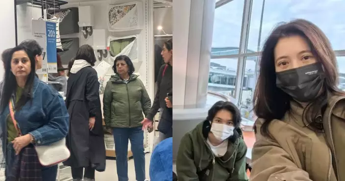 袁詠儀素顏現身倫敦IKEA 親力親為陪兒留學