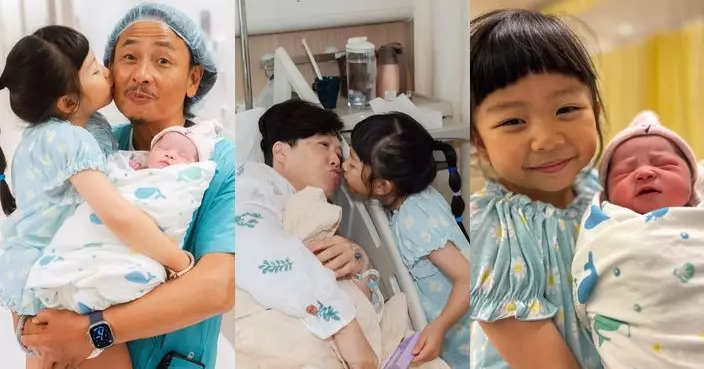58歲黃澤鋒再做爸爸 超高齡太太平安誕二胎「小貴妃」 大女抱妹燦笑合照超溫馨