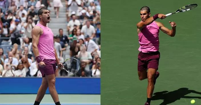 美網艾卡拉斯男單直落三盤挫對手晉級四強