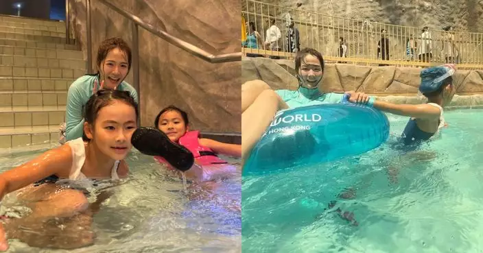 梁敏巧挑戰一日保姆陪玩水 體力透支笑言「考媽咪牌失敗」