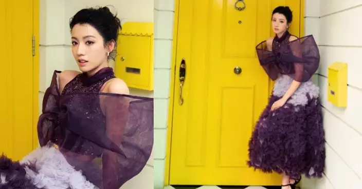 蔡思貝穿紫色露肩紗裙散仙氣 網民激讚「靚到癲」：可唔可以搭枱？