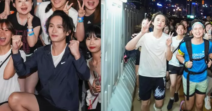 邱鋒澤「運動音樂」宣傳11.5新碟《Lines》  與百名跑友維港夜跑開汗水派對