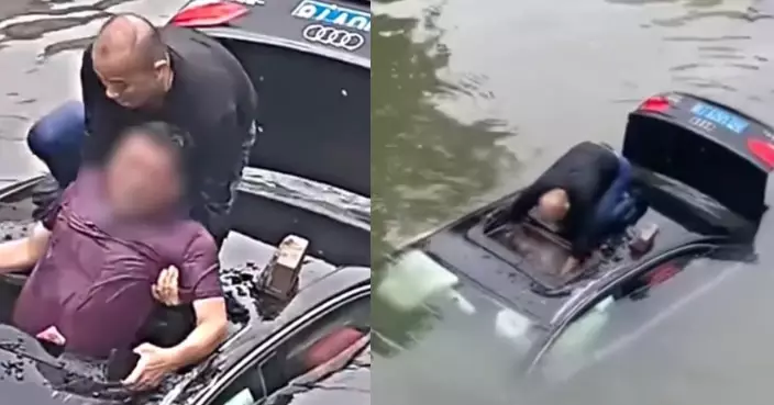 路過見車輛墮河司機受困 江蘇退役軍人跳河徒手砸窗助脫險