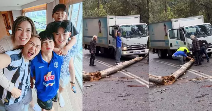 梁芷珮塔斯曼尼亞自駕遊驚魂 塌樹突降險砸座駕 倖免一劫狂呼「Thanks God」