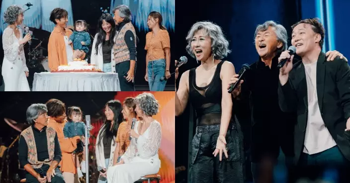 林子祥生日撞正開show連環收驚喜 見仔女孫女齊現身感動落淚 陳奕迅上台合唱《數字人生》
