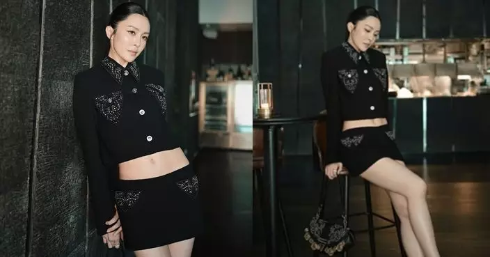 張曦雯穿黑色套裝裙晒纖腰 九頭身比例獲網民激讚