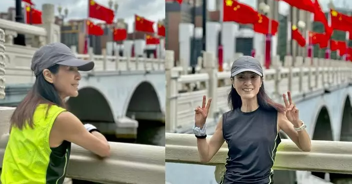70歲米雪國慶晨跑展素顏美態 零修圖肌肉線條勁搶Fo
