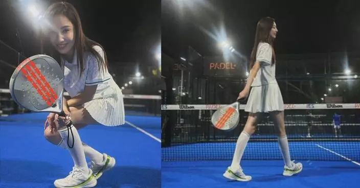 鄭希怡穿短裙仔晒逆天長腿 囡囡梁浸浸爆汗陪打板式網球