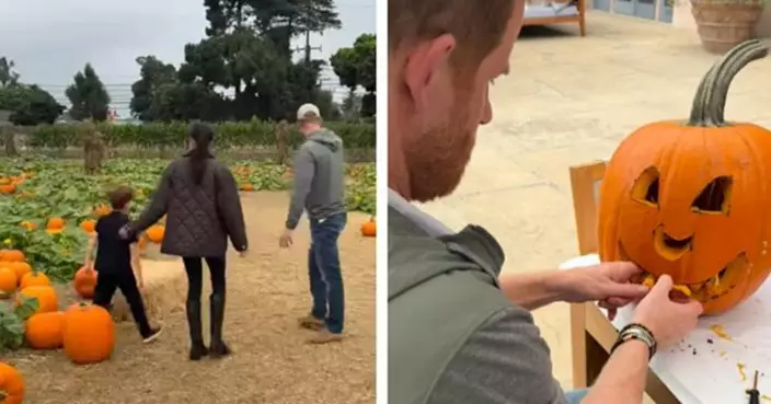 哈里梅根曬萬聖節溫馨影片！阿奇農場奔跑、莉莉貝特坐南瓜車萌翻