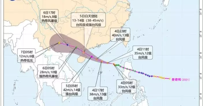 天氣 | 料「麥德姆」料周日廣東至海南一帶登陸