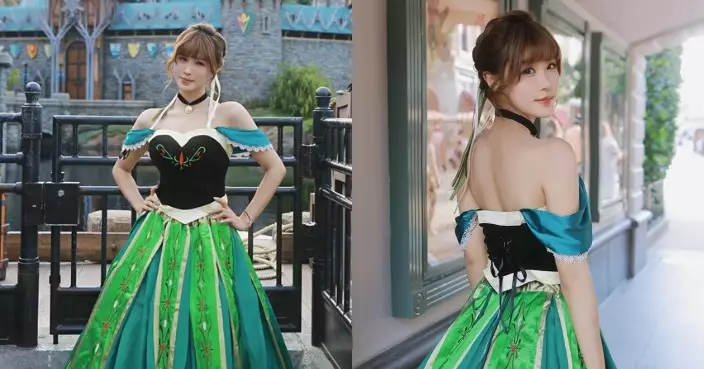 古佩玲萬聖節化身安娜公主 晒出完美肩頸線條