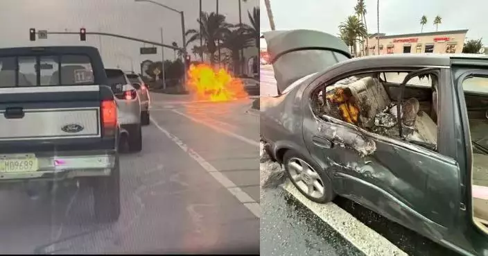 電單車闖紅燈撞油箱引爆炸 美國女車主購入一周新車被遭燒成廢鐵